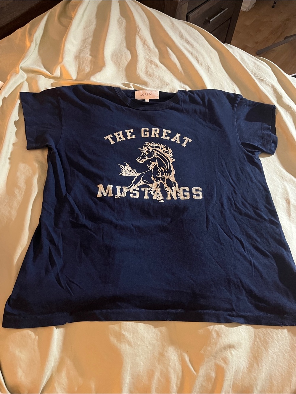 THE GREAT. - “The Great Mustang” Navy T-shirt